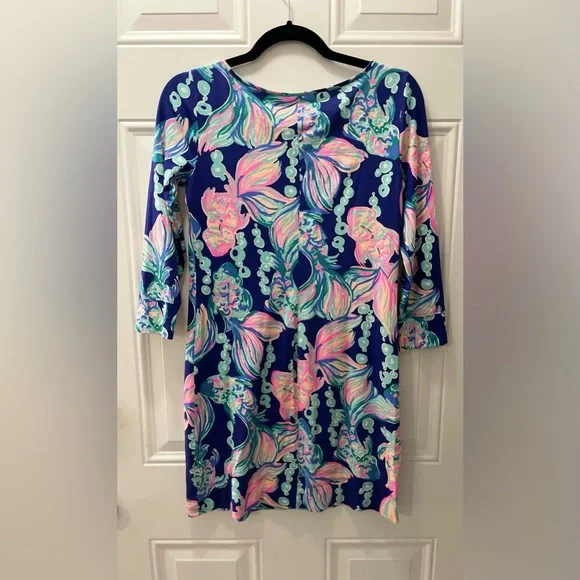 SALE:EUC Lilly Pulitzer MARLOWE T-Shirt Dress-In True Blue Going Coastal - Picture 4 of 16